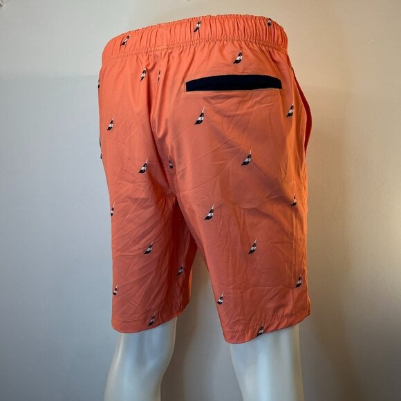 Nautica Men's Pale Coral Sailboat Performance Swim Trunks - Size Medium - NWT - Picture 4 of 5